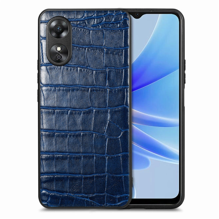 ForOPPO A17 Crocodile Grain Leather Back Cover Phone Case