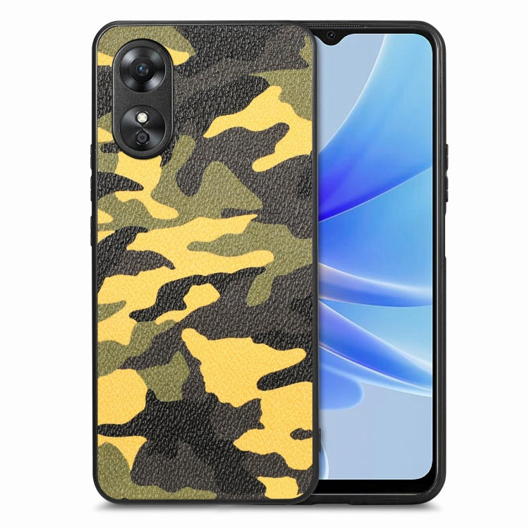 For OPPO A17 Camouflage Leather Back Cover Phone Case