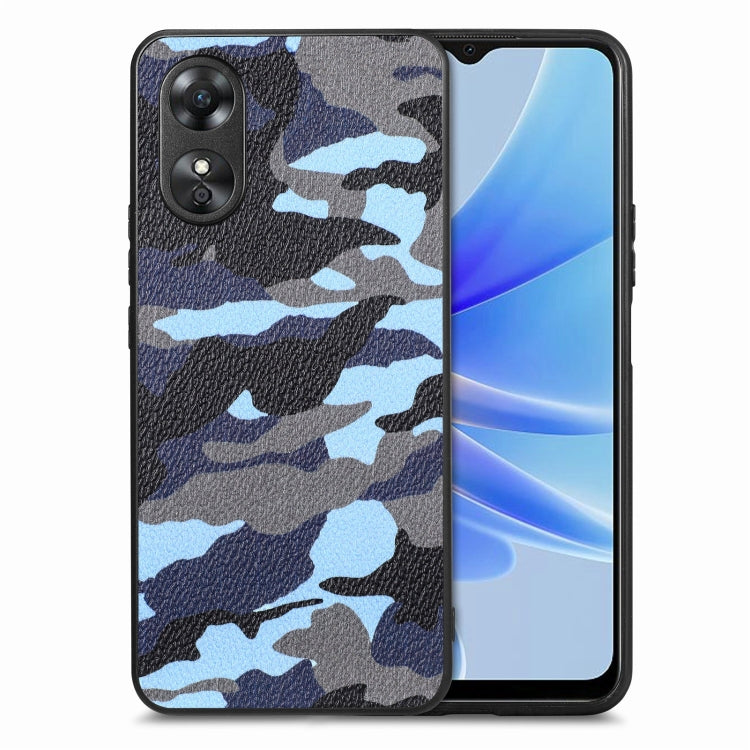 For OPPO A17 Camouflage Leather Back Cover Phone Case