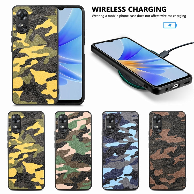 For OPPO A17 Camouflage Leather Back Cover Phone Case