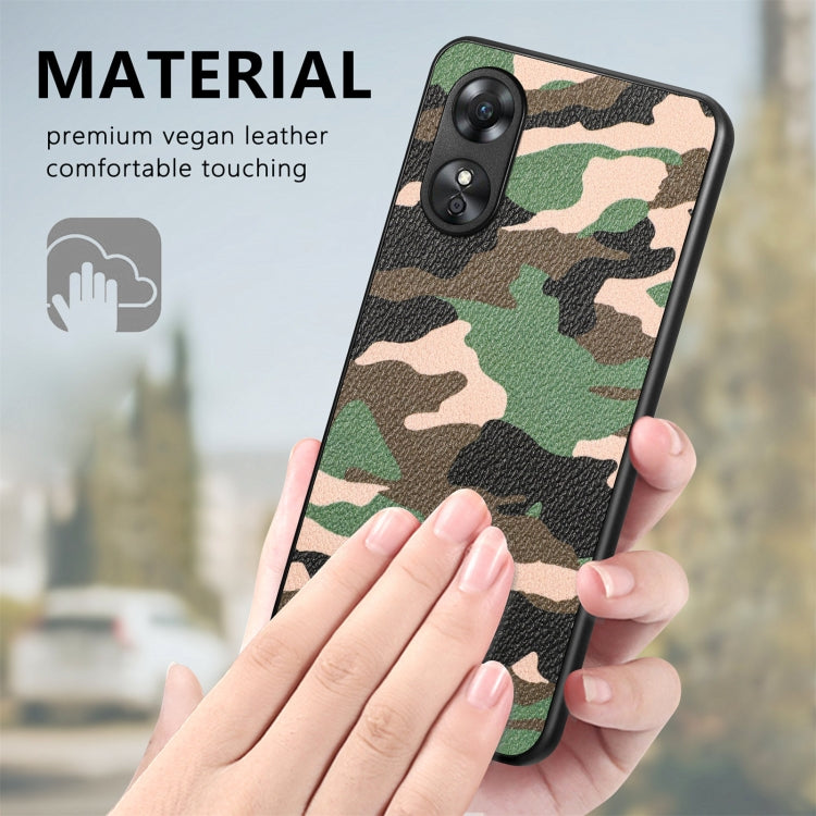 For OPPO A17 Camouflage Leather Back Cover Phone Case