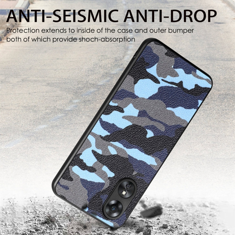 For OPPO A17 Camouflage Leather Back Cover Phone Case