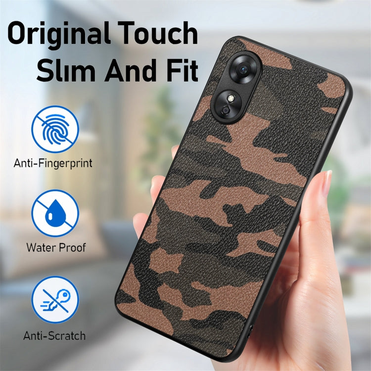 For OPPO A17 Camouflage Leather Back Cover Phone Case