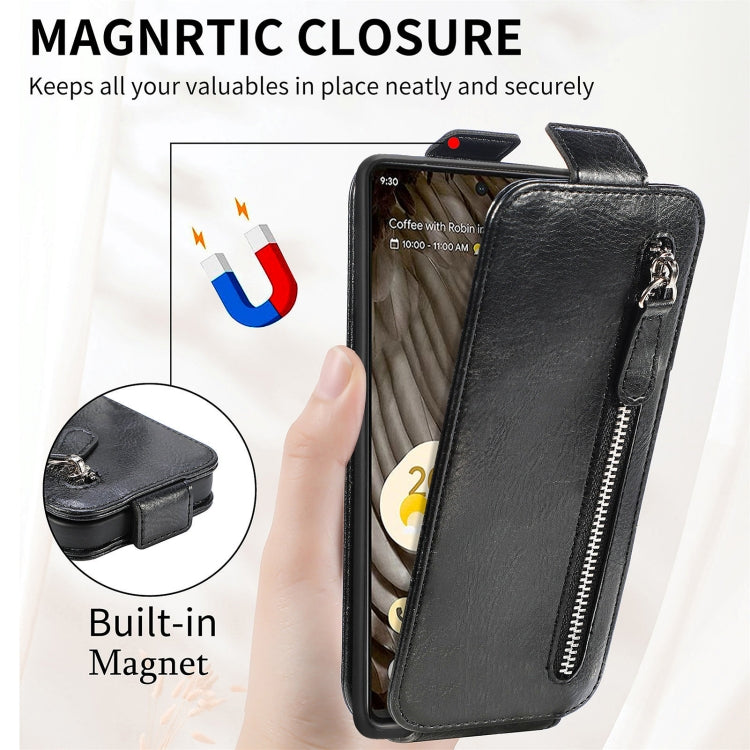 For Google Pixel 7 Pro Zipper Wallet Vertical Flip Leather Phone Case
