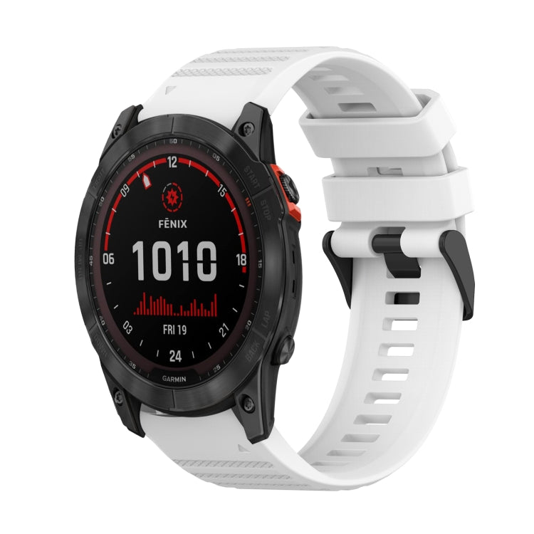 For Garmin Fenix 7X 26mm Horizontal Texture Silicone Watch Band with Removal Tool
