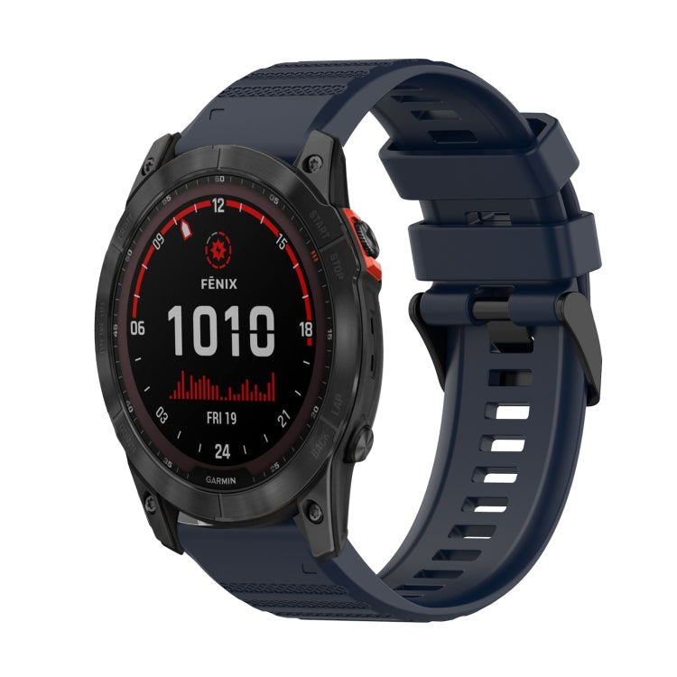 For Garmin Fenix 7X 26mm Horizontal Texture Silicone Watch Band with Removal Tool