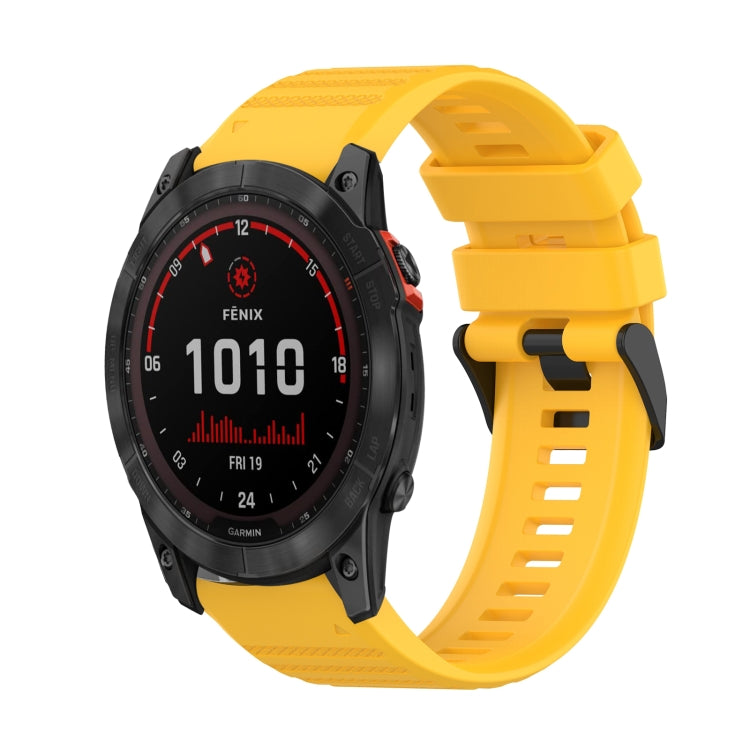 For Garmin Fenix 7X 26mm Horizontal Texture Silicone Watch Band with Removal Tool