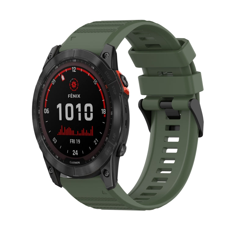For Garmin Fenix 7X 26mm Horizontal Texture Silicone Watch Band with Removal Tool