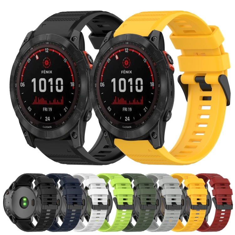For Garmin Fenix 7X Solar 26mm Horizontal Texture Silicone Watch Band with Removal Tool