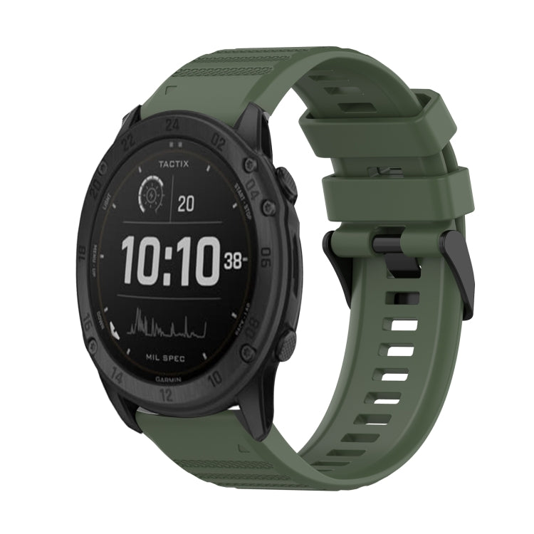 For Garmin Tactix Delta 26mm Horizontal Texture Silicone Watch Band with Removal Tool