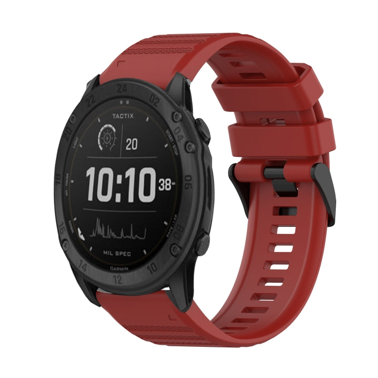 For Garmin Tactix Delta 26mm Horizontal Texture Silicone Watch Band with Removal Tool