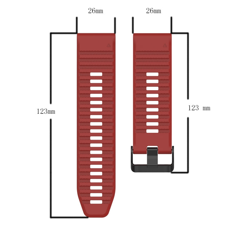 For Garmin Tactix Delta 26mm Horizontal Texture Silicone Watch Band with Removal Tool