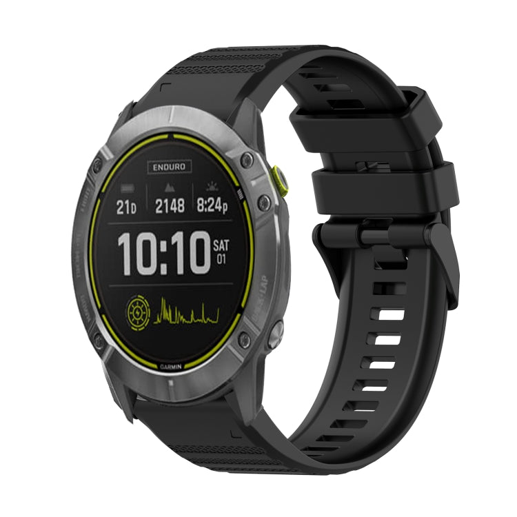 For Garmin Enduro 26mm Horizontal Texture Silicone Watch Band with Removal Tool