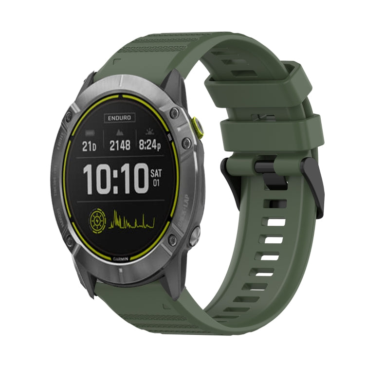 For Garmin Enduro 26mm Horizontal Texture Silicone Watch Band with Removal Tool