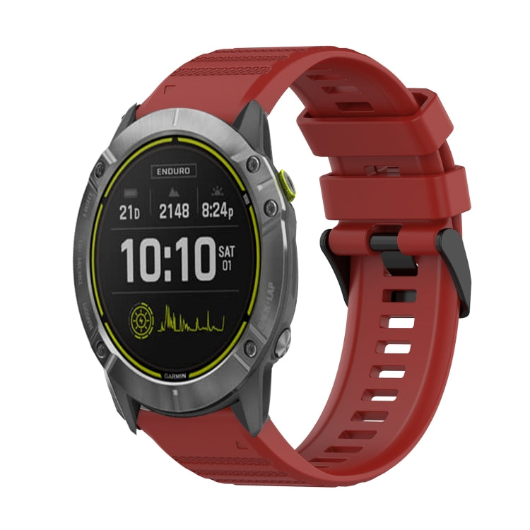 For Garmin Enduro 26mm Horizontal Texture Silicone Watch Band with Removal Tool
