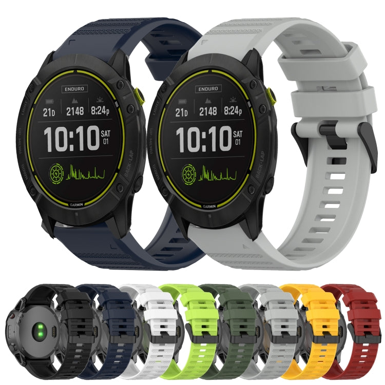 For Garmin Enduro 26mm Horizontal Texture Silicone Watch Band with Removal Tool
