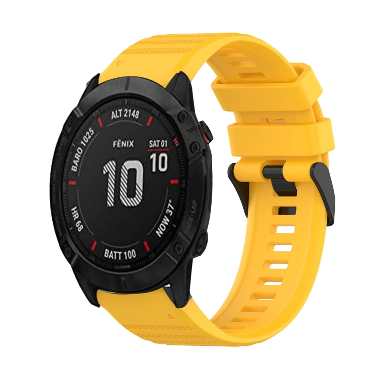 For Garmin Fenix 6X 26mm Horizontal Texture Silicone Watch Band with Removal Tool