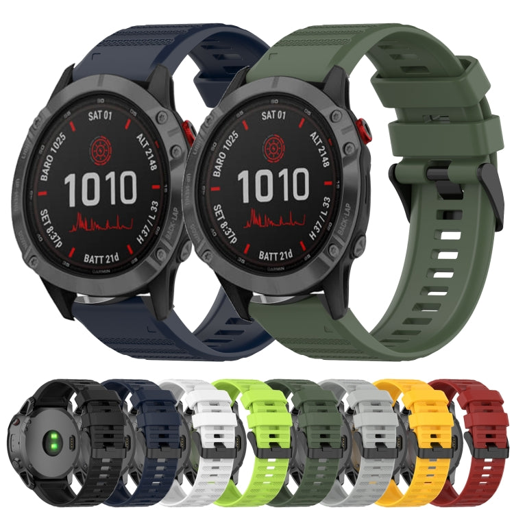 For Garmin Fenix 6X 26mm Horizontal Texture Silicone Watch Band with Removal Tool