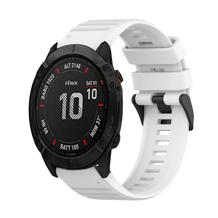 For Garmin Fenix 6X Pro 26mm Horizontal Texture Silicone Watch Band with Removal Tool