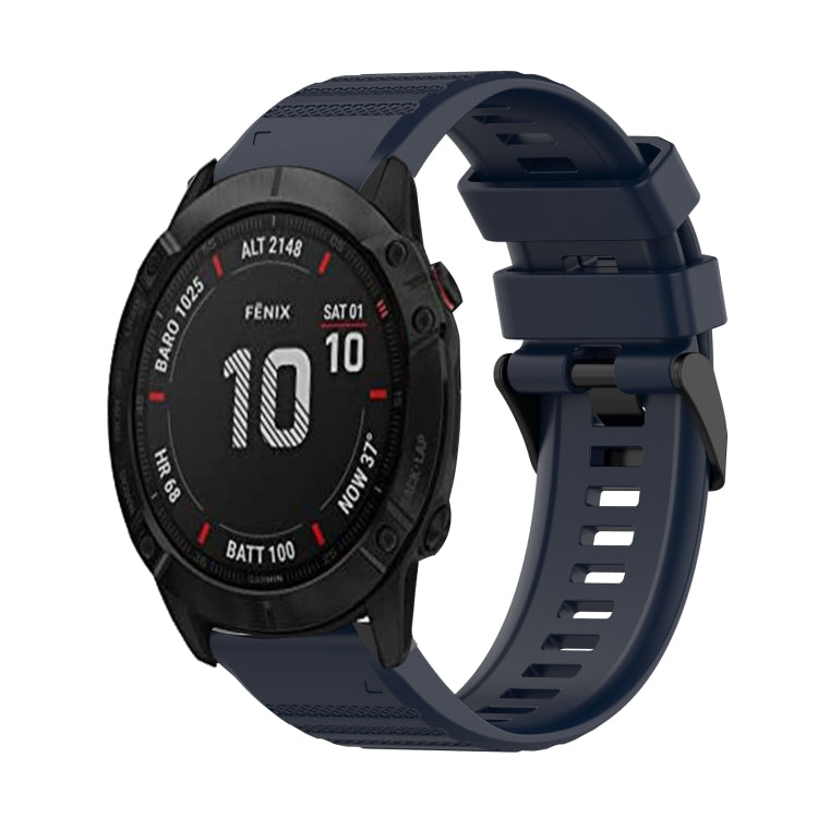 For Garmin Fenix 6X Pro 26mm Horizontal Texture Silicone Watch Band with Removal Tool