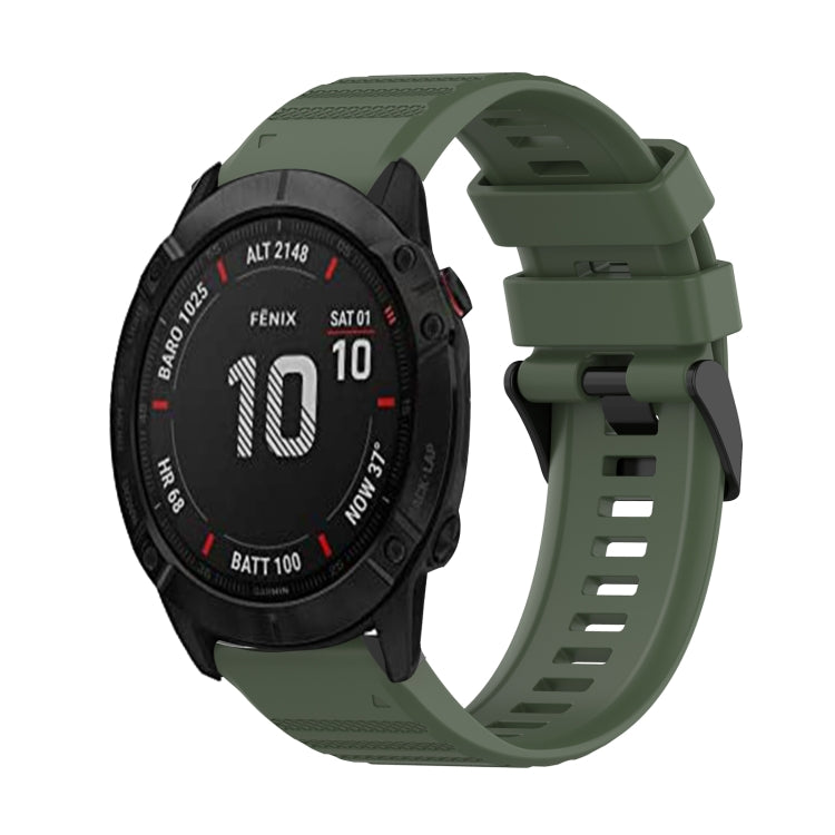 For Garmin Fenix 6X Pro 26mm Horizontal Texture Silicone Watch Band with Removal Tool