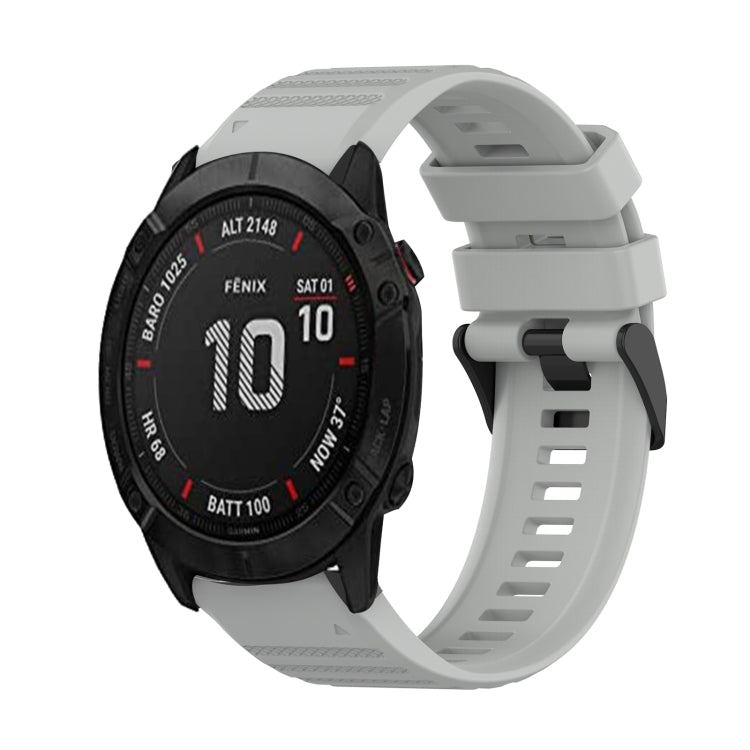 For Garmin Fenix 6X Pro 26mm Horizontal Texture Silicone Watch Band with Removal Tool
