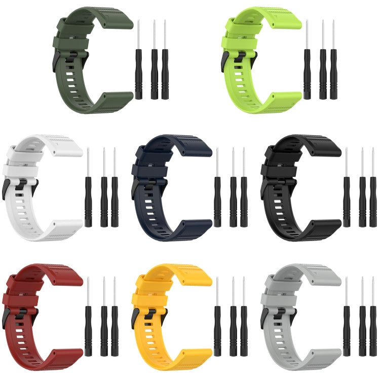 For Garmin Fenix 6X Pro 26mm Horizontal Texture Silicone Watch Band with Removal Tool
