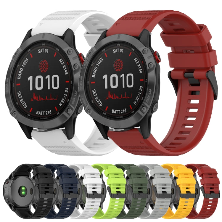 For Garmin Fenix 6X Sapphire 26mm Horizontal Texture Silicone Watch Band with Removal Tool