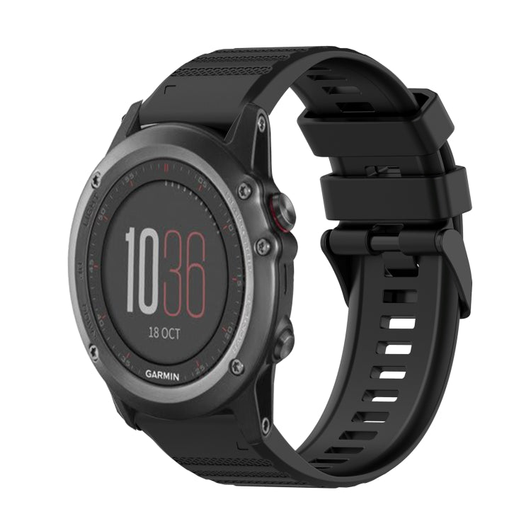 For Garmin Fenix 3 26mm Horizontal Texture Silicone Watch Band with Removal Tool