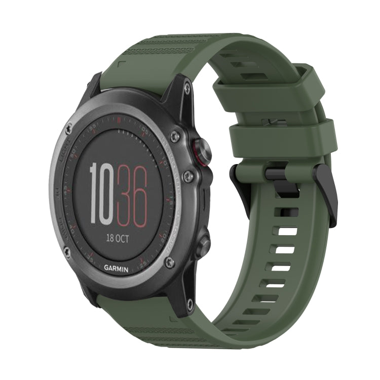For Garmin Fenix 3 26mm Horizontal Texture Silicone Watch Band with Removal Tool