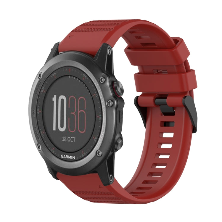 For Garmin Fenix 3 26mm Horizontal Texture Silicone Watch Band with Removal Tool