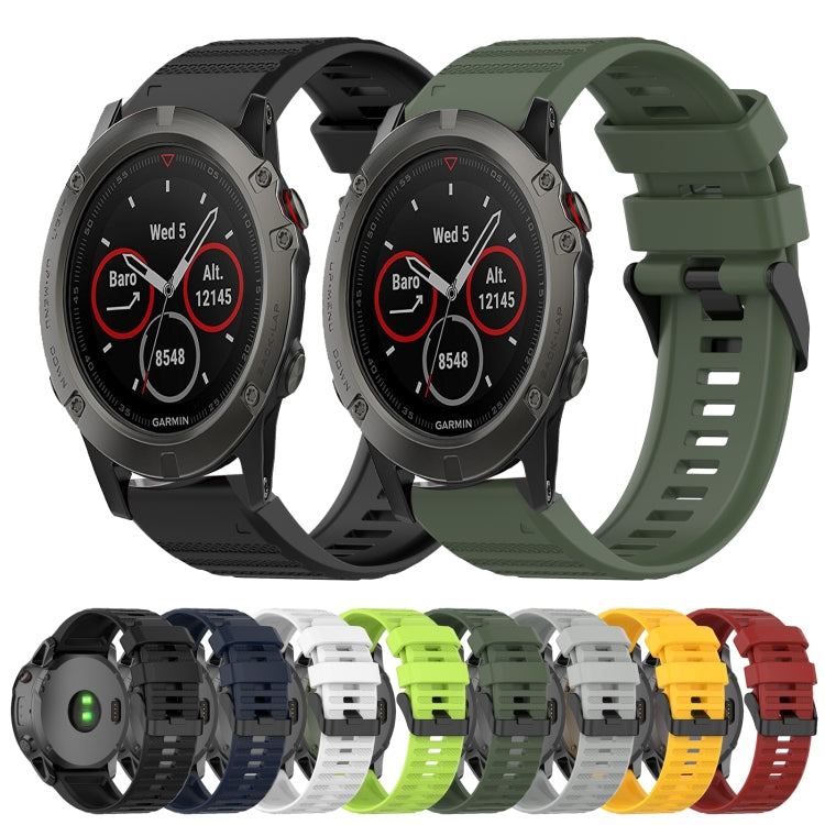 For Garmin Fenix 3 26mm Horizontal Texture Silicone Watch Band with Removal Tool
