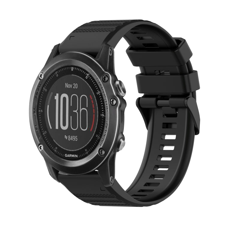 For Garmin Fenix 3 Sapphire 26mm Horizontal Texture Silicone Watch Band with Removal Tool