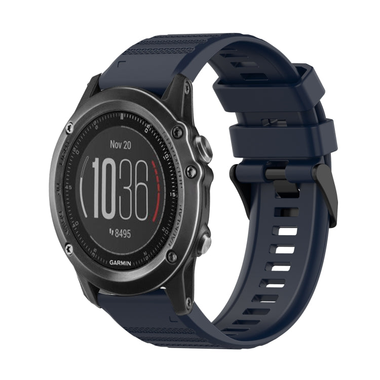 For Garmin Fenix 3 Sapphire 26mm Horizontal Texture Silicone Watch Band with Removal Tool