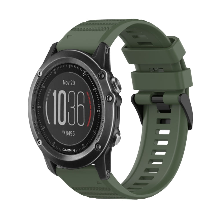 For Garmin Fenix 3 Sapphire 26mm Horizontal Texture Silicone Watch Band with Removal Tool