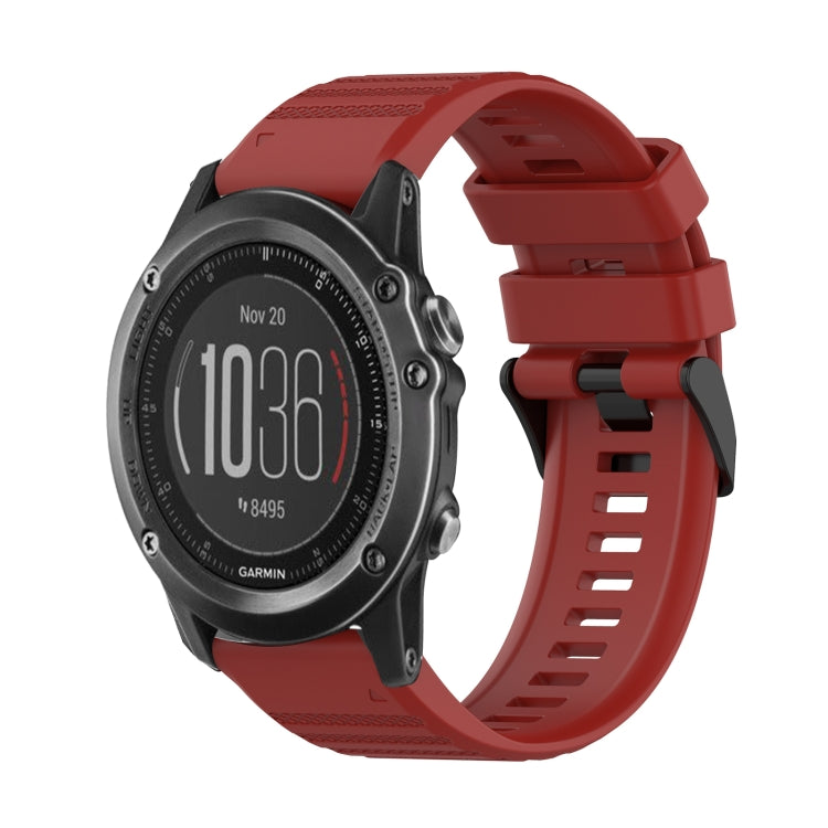 For Garmin Fenix 3 Sapphire 26mm Horizontal Texture Silicone Watch Band with Removal Tool