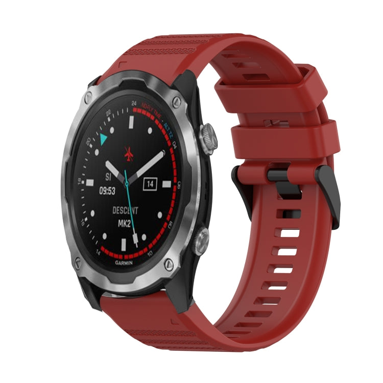 For Garmin Descent MK 2 26mm Horizontal Texture Silicone Watch Band with Removal Tool