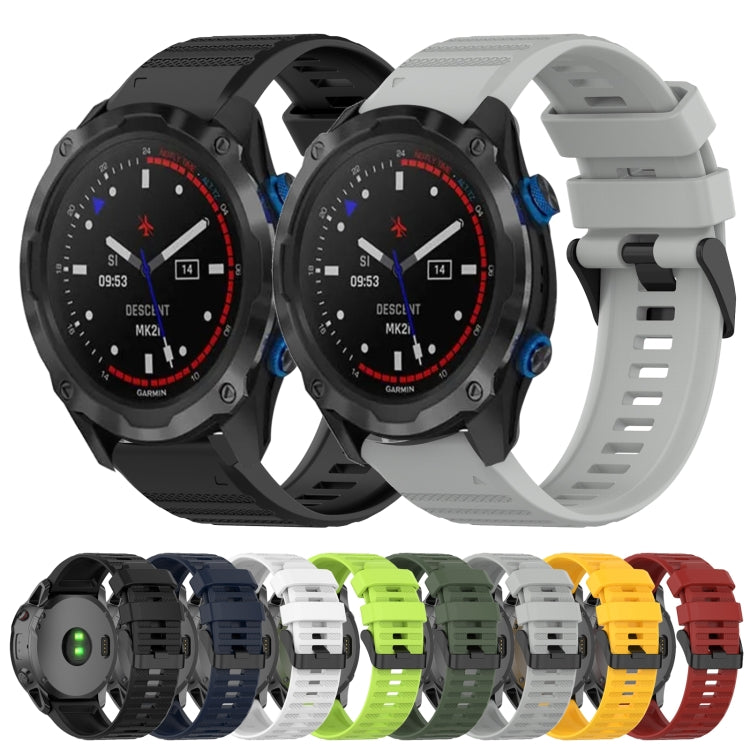 For Garmin Descent MK 2 26mm Horizontal Texture Silicone Watch Band with Removal Tool