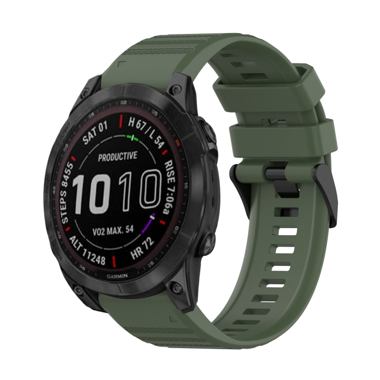 For Garmin Fenix 7 22mm Horizontal Texture Silicone Watch Band with Removal Tool