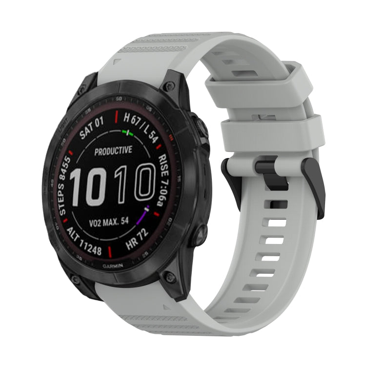 For Garmin Fenix 7 22mm Horizontal Texture Silicone Watch Band with Removal Tool