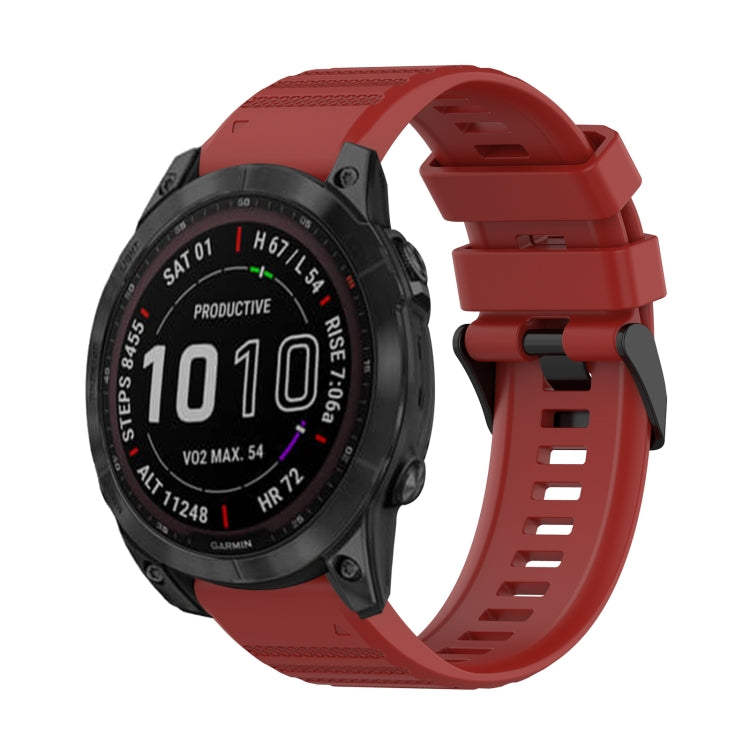For Garmin Fenix 7 22mm Horizontal Texture Silicone Watch Band with Removal Tool
