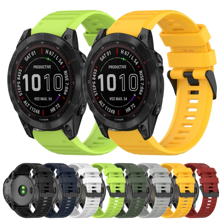 For Garmin Fenix 7 22mm Horizontal Texture Silicone Watch Band with Removal Tool