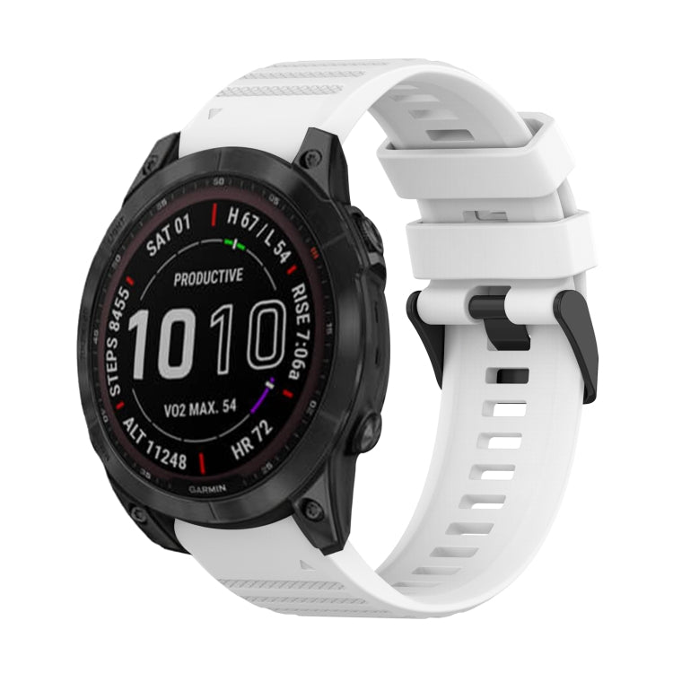For Garmin Fenix 7 Solar 22mm Horizontal Texture Silicone Watch Band with Removal Tool