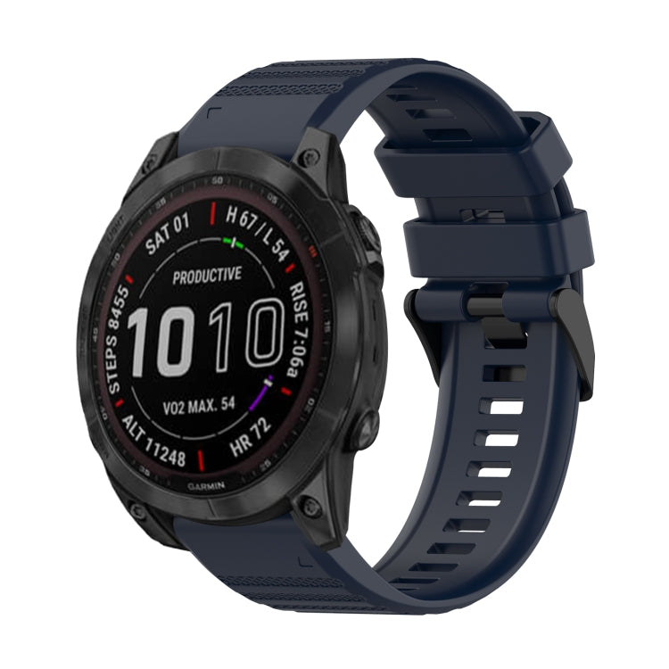For Garmin Fenix 7 Solar 22mm Horizontal Texture Silicone Watch Band with Removal Tool