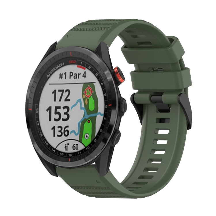 For Garmin Approach S62 22mm Horizontal Texture Silicone Watch Band with Removal Tool