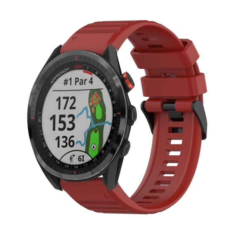 For Garmin Approach S62 22mm Horizontal Texture Silicone Watch Band with Removal Tool