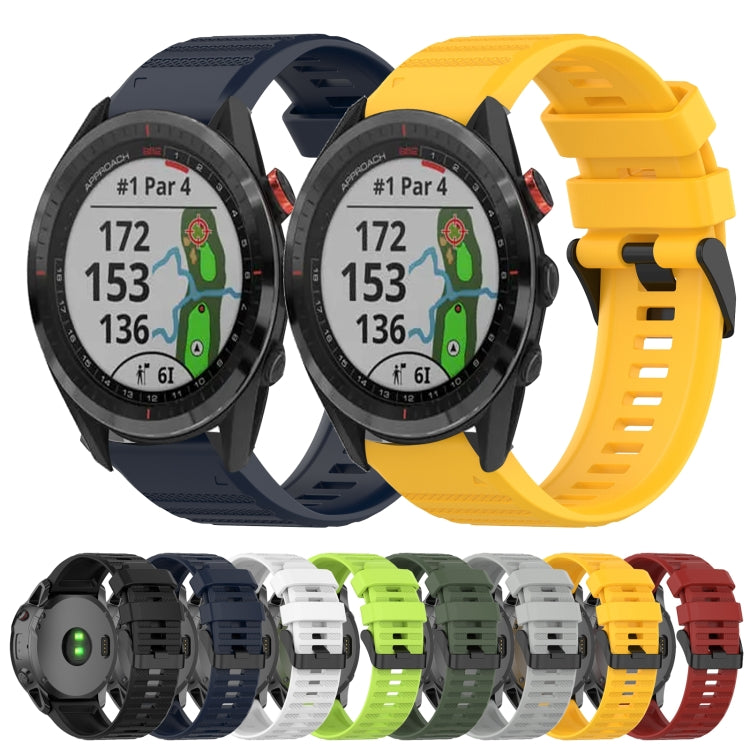 For Garmin Approach S62 22mm Horizontal Texture Silicone Watch Band with Removal Tool