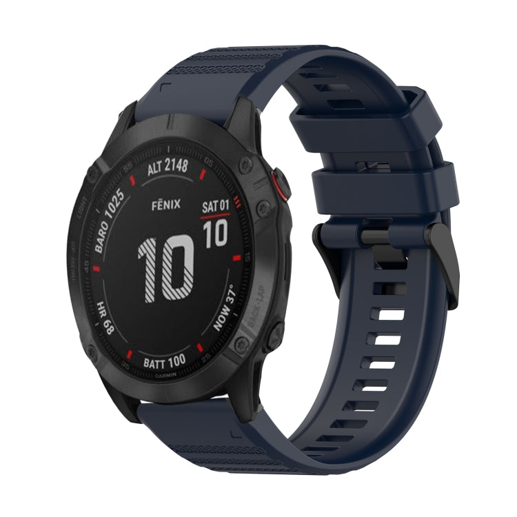 For Garmin Fenix 6 GPS 22mm Horizontal Texture Silicone Watch Band with Removal Tool