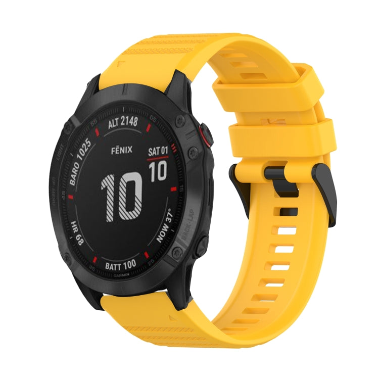 For Garmin Fenix 6 GPS 22mm Horizontal Texture Silicone Watch Band with Removal Tool