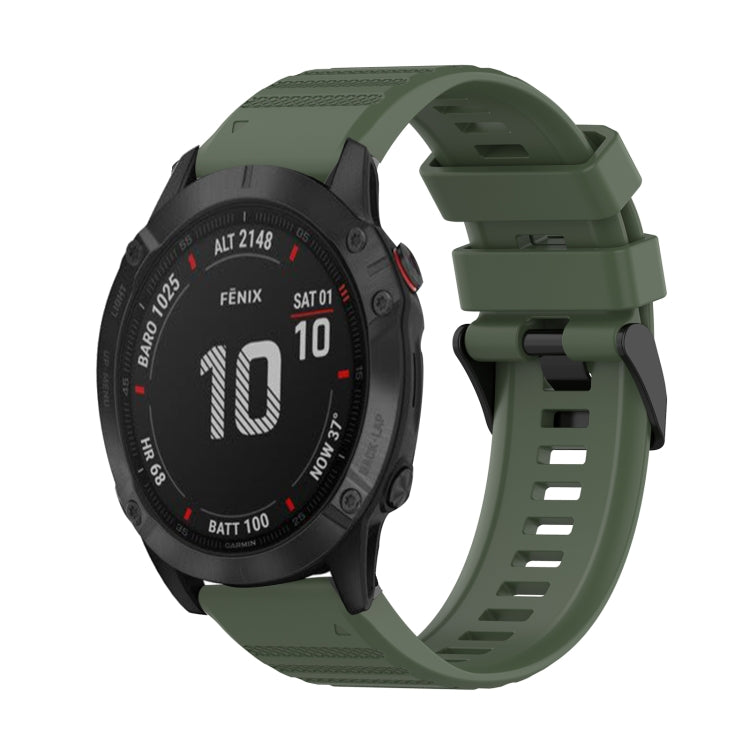 For Garmin Fenix 6 GPS 22mm Horizontal Texture Silicone Watch Band with Removal Tool